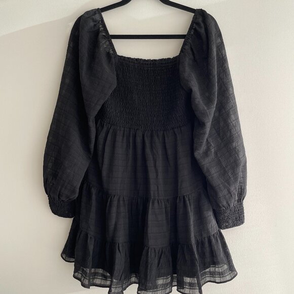 River Smocked Long Sleeve Mini Dress - Picture 7 of 8